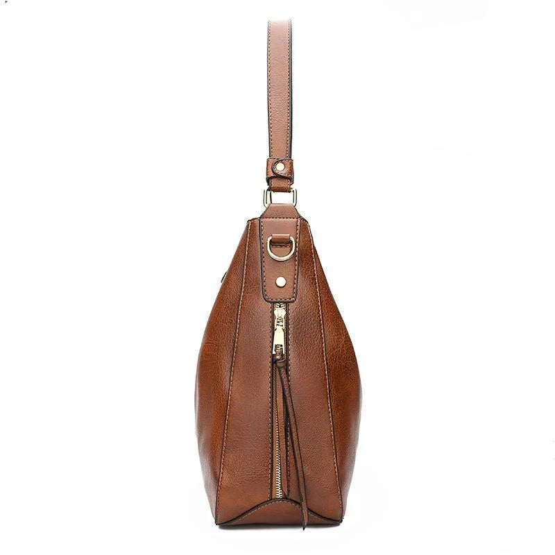 Borsa Hobo in Pelle di Lusso Antifurto + Portamonete Pouch GRATIS